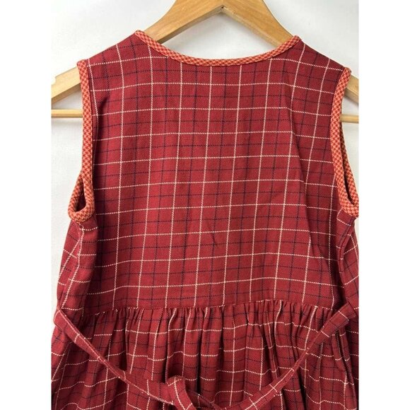 NWT Cornelloki Girls 7/8 Sleeveless Red Plaid & Floral Dress With Buttons - Picture 10 of 14